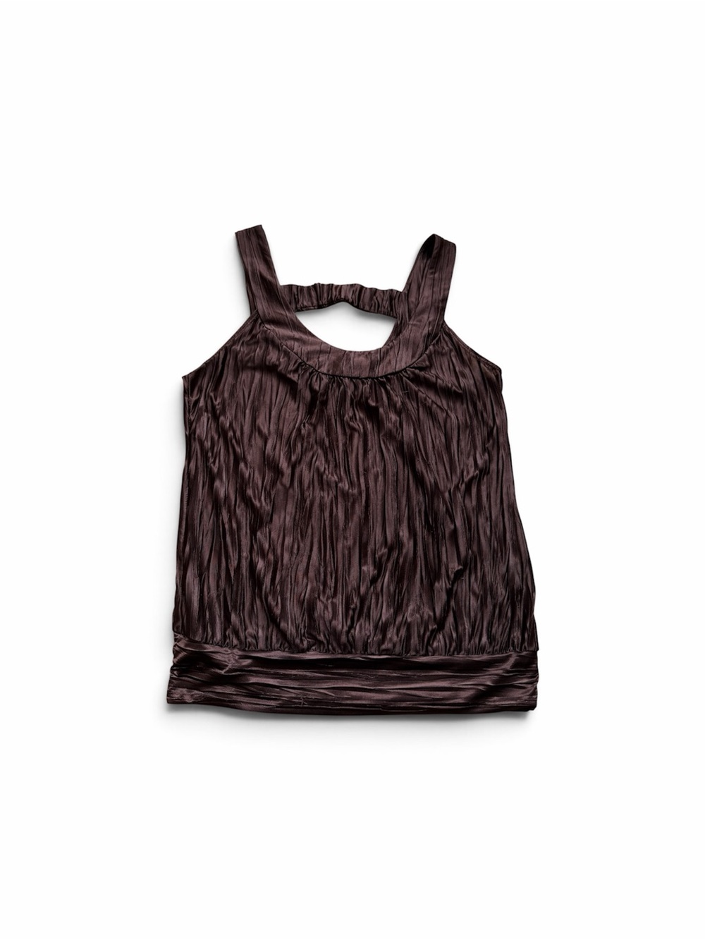 Vintage Y2K iZ Byer California Chocolate Brown Satin Tank Top | Medium